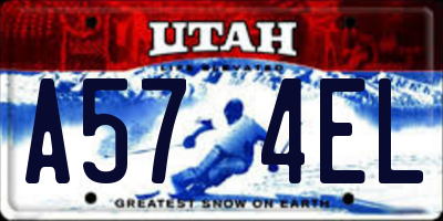 UT license plate A574EL