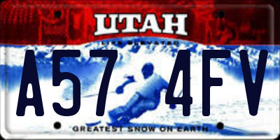 UT license plate A574FV