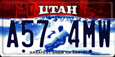 UT license plate A574MW