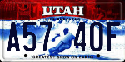 UT license plate A574OF