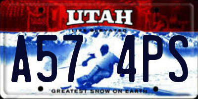 UT license plate A574PS