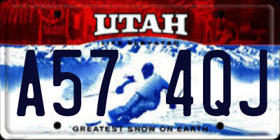 UT license plate A574QJ
