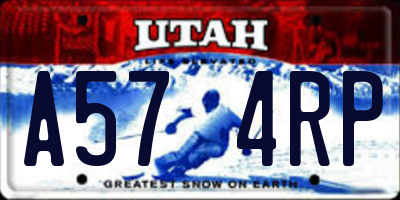 UT license plate A574RP