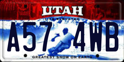 UT license plate A574WB