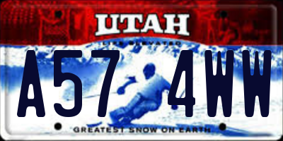 UT license plate A574WW