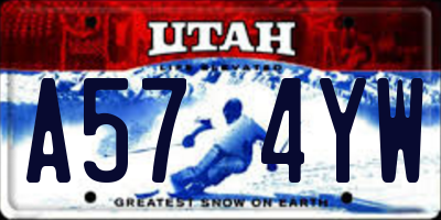 UT license plate A574YW
