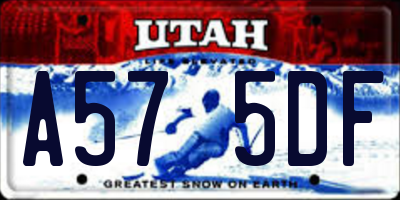 UT license plate A575DF