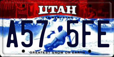 UT license plate A575FE