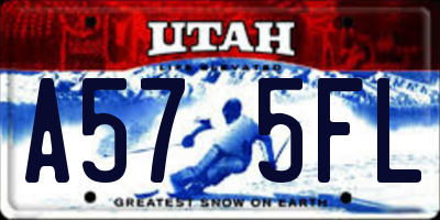 UT license plate A575FL