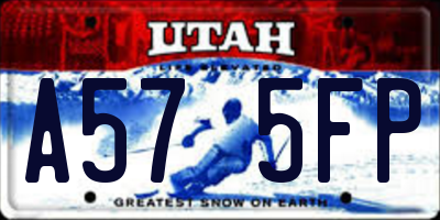 UT license plate A575FP