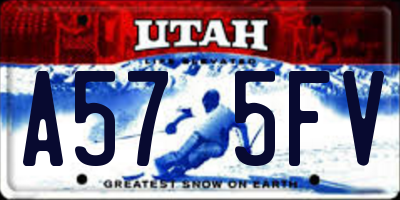 UT license plate A575FV
