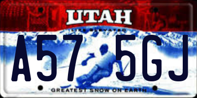 UT license plate A575GJ