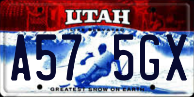 UT license plate A575GX