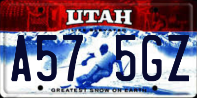 UT license plate A575GZ
