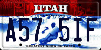UT license plate A575IF
