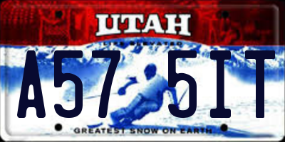 UT license plate A575IT