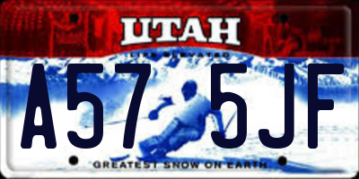 UT license plate A575JF