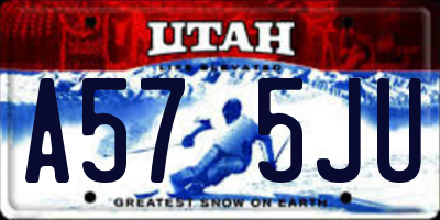 UT license plate A575JU