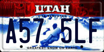 UT license plate A575LF