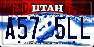 UT license plate A575LL