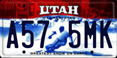 UT license plate A575MK