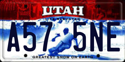 UT license plate A575NE