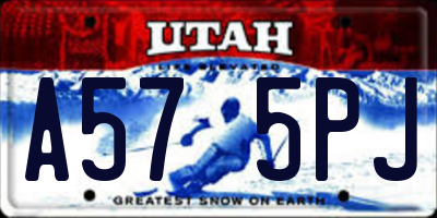 UT license plate A575PJ