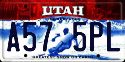UT license plate A575PL