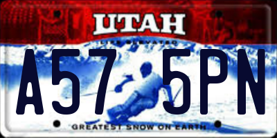 UT license plate A575PN