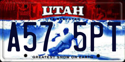 UT license plate A575PT
