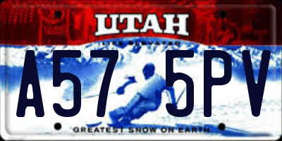 UT license plate A575PV