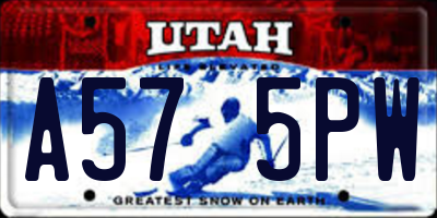 UT license plate A575PW