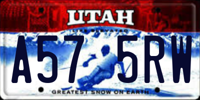 UT license plate A575RW