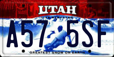 UT license plate A575SF