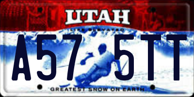UT license plate A575TT