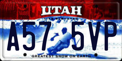UT license plate A575VP