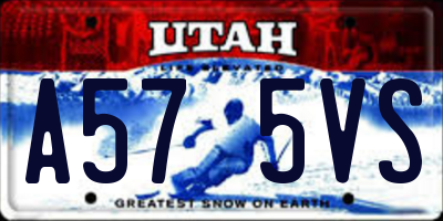 UT license plate A575VS