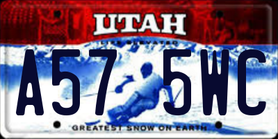 UT license plate A575WC