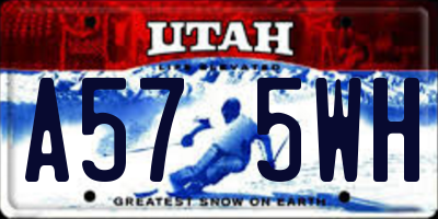 UT license plate A575WH