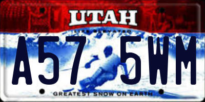 UT license plate A575WM
