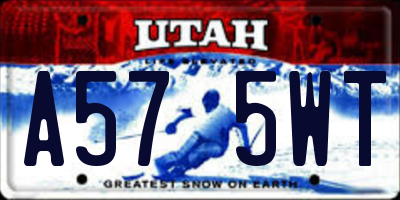 UT license plate A575WT