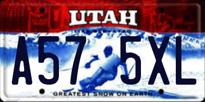 UT license plate A575XL