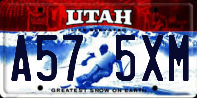 UT license plate A575XM