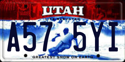 UT license plate A575YI