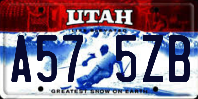 UT license plate A575ZB