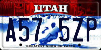 UT license plate A575ZP