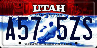 UT license plate A575ZS