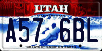 UT license plate A576BL