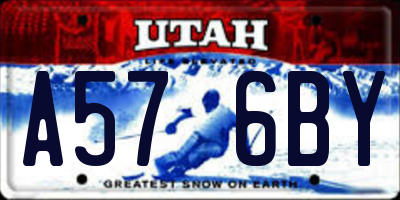 UT license plate A576BY