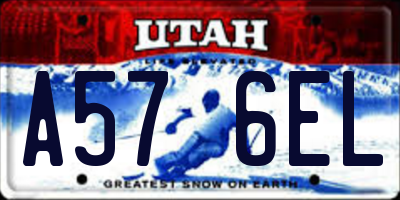 UT license plate A576EL